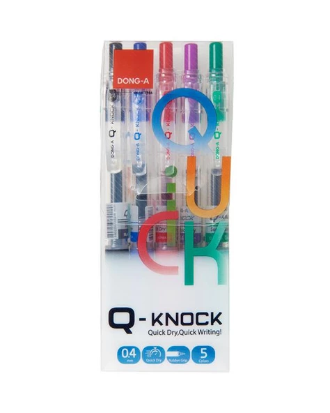 Dong A Q Knock 0.4 mm Jel Kalem 5 Renk ürün görseli 1