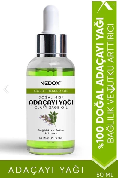 NEDOX Misk Adaçayı Yağı %100 Doğal Bağlılık Ve Tutku Arttırıcı Clary Sage Oil 50 Ml ürün görseli 1