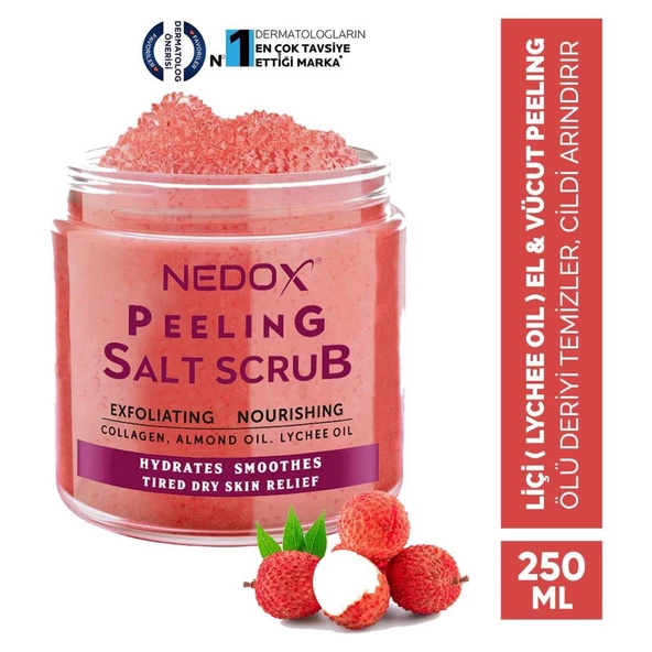 NEDOX Liçi (LYCHEE OİL) Besleyici, Arındırıcı Ve Nemlendirici El & Vücut Peelingi 250 ml ürün görseli 1