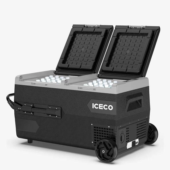 ICECO K95D 12/24Volt 95Lt Akülü/Kablolu/ Çift Bölmeli Kompresörlü Outdoor Oto Buzdolabı/Dondurucu (Akü Dahil Değildir) ürün görseli 1