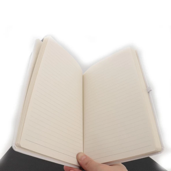 Termo Deri Mutlu Çift Desenli Lastikli Defter - Resim 10