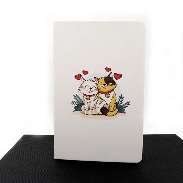 Termo Deri Mutlu Çift Desenli Lastikli Defter ürün görseli 1