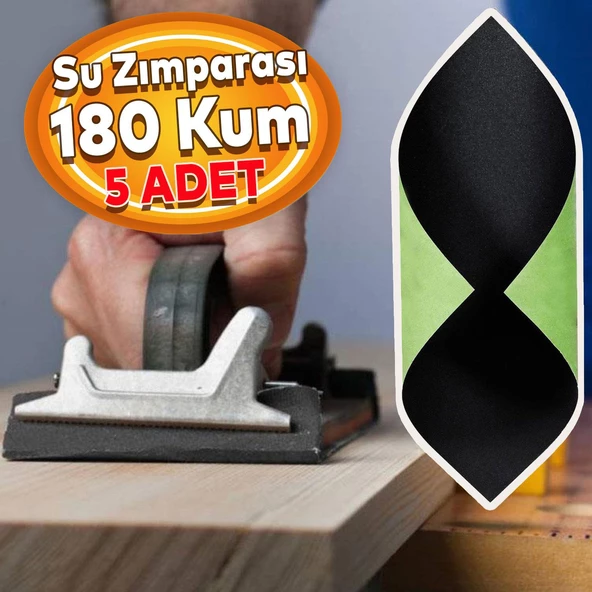 Su Zımparası 180 Kum 23x28 cm Yumuşak Kağıt Tabaka Sulu Kuru Zımpara 5 Adet ürün görseli 1