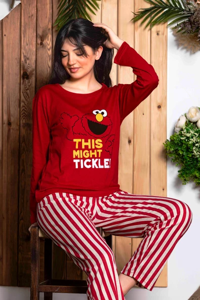 Nisanca Mevsimlik Uzun Kollu %100 Pamuk Kadın Pijama Takımı- Desenli Kadın Pijama ürün görseli 1