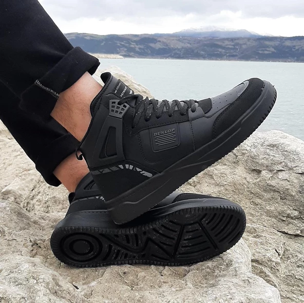 Dunlop 2238-2243 Siyah, Fuspetli Ortapedik Boğazlı  Basket Spor Ayakkabı ürün görseli 1