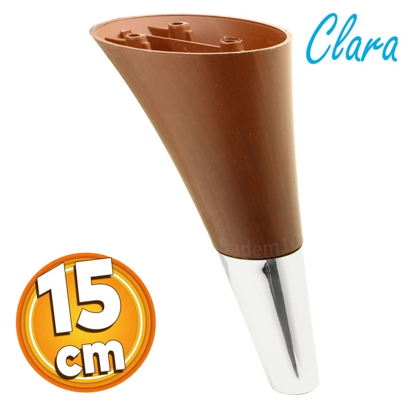 Clara Mobilya Kanepe Sehpa Tv Ünitesi Baza Koltuk Ayağı Kahverengi Krom Renk 15 Cm Ayakları ürün görseli 1