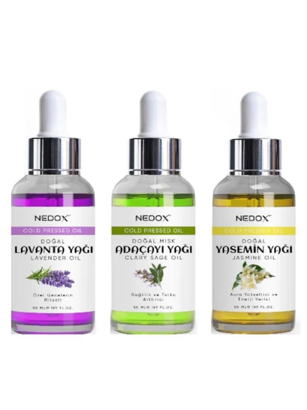 NEDOX Lavanta+Adaçayı+Yasemin Yağı %100 Doğal Bitkisel 50 Ml ürün görseli 1