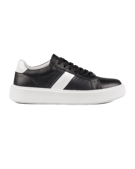 Fazer Siyah-Beyaz Hakiki Deri Beyaz Taban Erkek Spor (Sneaker) Ayakkabı ürün görseli 1