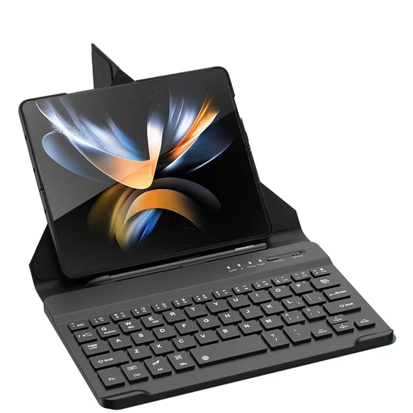 Galaxy Z Fold 4 Kılıf Standlı Klavyeli Kalem Bölmeli Zore Kıpta Klavyeli Kılıf ürün görseli 1