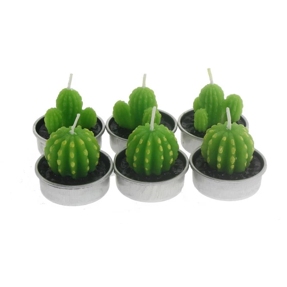 6 Adet Kaktüs Tealight Mum - Resim 2