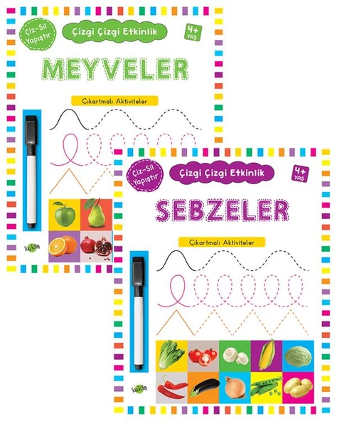 Çizgi Çizgi Etkinlik Meyveler ve Sebzeler 2li Set ürün görseli 1