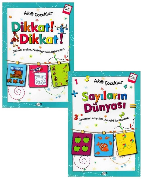 Akıllı Çocuklar Sayıların Dünyası ve Dikkat Dikkat 2li Set ürün görseli 1