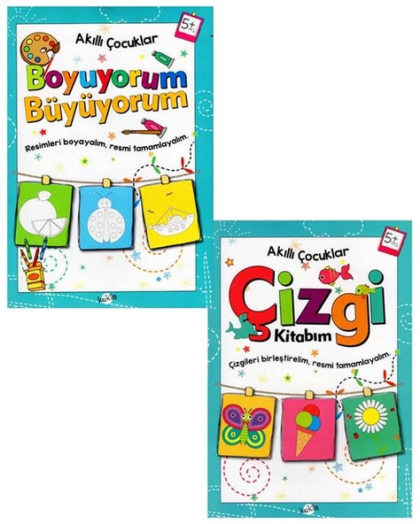 Akıllı Çocuklar Çizgi Kitabım ve Boyuyorum Büyüyorum 2li Set ürün görseli 1