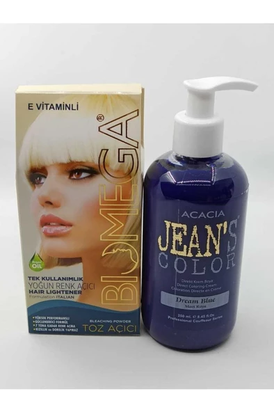 Acacia Jean's Color Su Bazlı Saç Boyası Mavi Rüya 250 Ml + Saç Açıcı ürün görseli 1