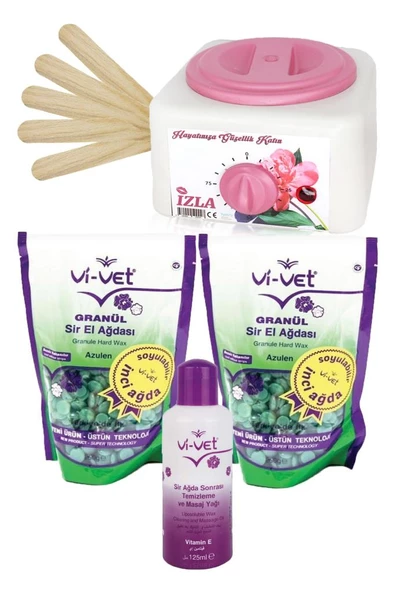 Vivet Maqya Ağda Set-izla Ağda Kazanı+bir Adet Yeşil Boncuk Ağda+spatula+ağda Sonrası Ve Masaj Yağı ürün görseli 1