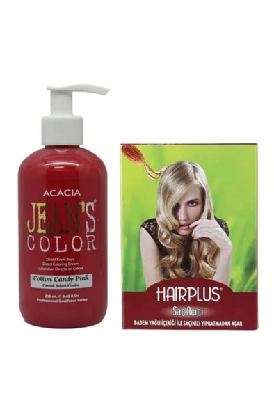 Saç Boyası Pamuk Şekeri Pembe 250ml Ve Hairplus Saç Açıcı ürün görseli 1