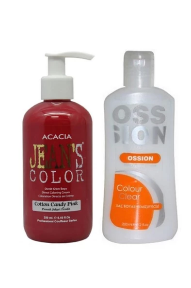 Saç Boyası Pamuk Şekeri Pembe 250ml Ve Ossion Saç Boya Temizleyicisi 200ml ürün görseli 1