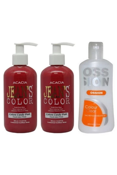 Saç Boyası Pamuk Şekeri Pembe 250ml 2ad Ve Ossion Boya Temizleyici 200ml ürün görseli 1