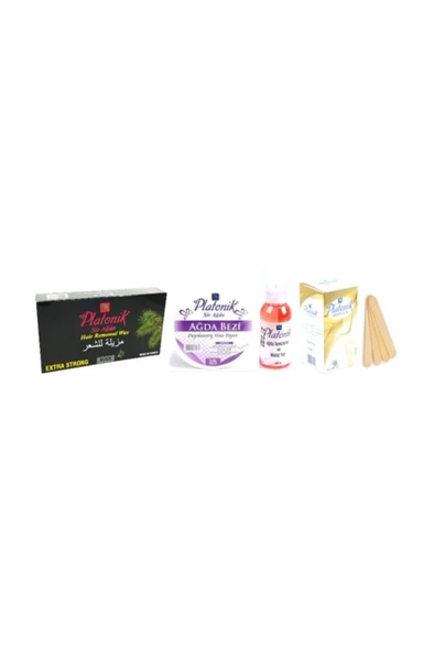 Black-siyah Ağda Seti - Kalıp 400 gr + 10 mt Ağda Bezi + Ağda Yağı 100 ml + Spatula 100'lü ürün görseli 1