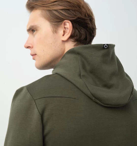 Nors Njord Kapüşonlu Sweatshirt Haki - Resim 3