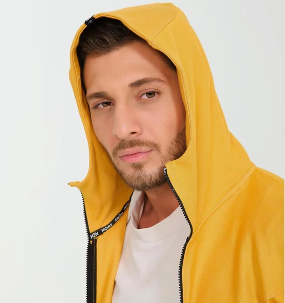 Nors Njord Kapüşonlu Sweatshirt Hardal - Resim 4