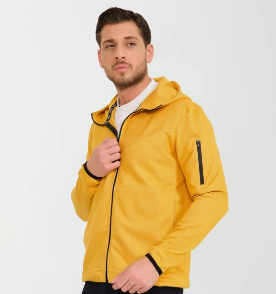 Nors Njord Kapüşonlu Sweatshirt Hardal - Resim 2