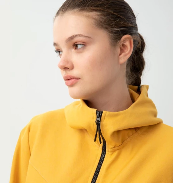 Nors Njord Kapüşonlu Sweatshirt Hardal - Resim 9