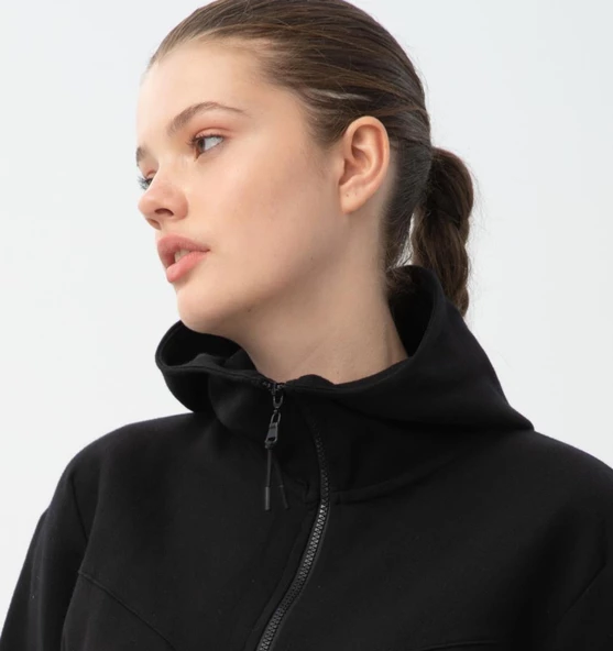 Nors Njord Kapüşonlu Sweatshirt Siyah - Resim 5