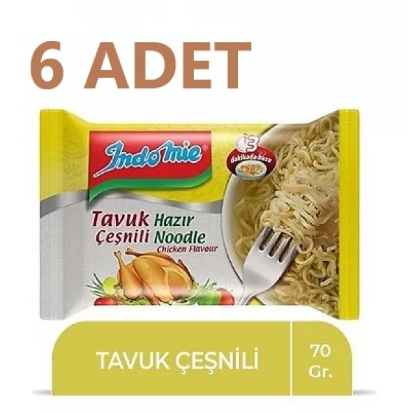İndomie 6x70 gr Tavuk Çeşnili Noodle ürün görseli 1
