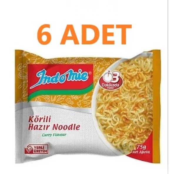Indomie Köri Çeşnili Hazır Noodle 75 gr x 6 Adet ürün görseli 1