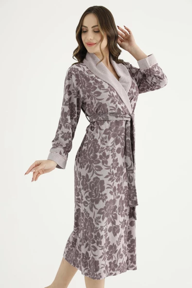 Jakarlı Lakoste Bambu Cotton Bayan Sabahlık - Resim 8