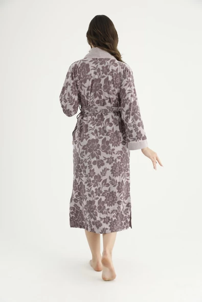 Jakarlı Lakoste Bambu Cotton Bayan Sabahlık - Resim 9