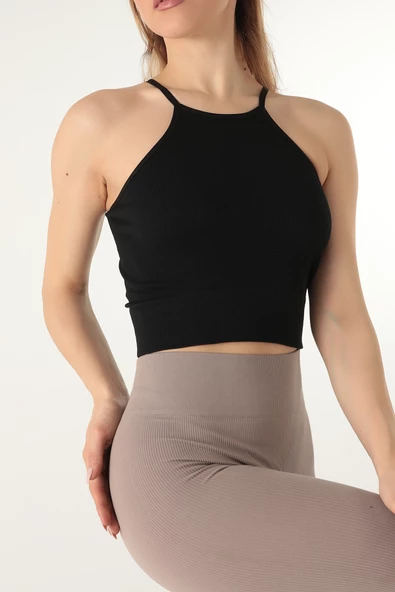 DoReMi Seamless Örme Halter Yaka Büstiyer - Resim 7