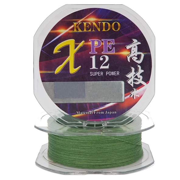 Kendo Japan 250m Dynema 12x 12 Kat Örgü İp Olta Misinası Yeşil ürün görseli 1