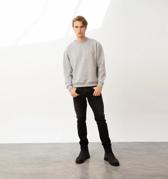 Nors Fenrir Sweatshirt Açık Gri Melanj ürün görseli 1