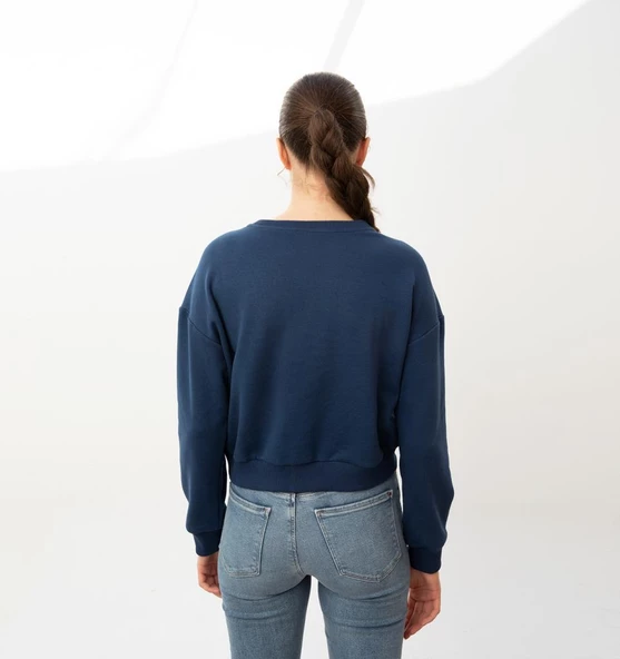 Nors Baldur Crop Sweatshirt Lacivert - Resim 4