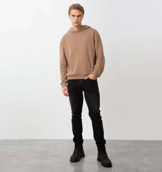 Nors Kvasir Kapüşonlu Sweatshirt Moka Kahve ürün görseli 1