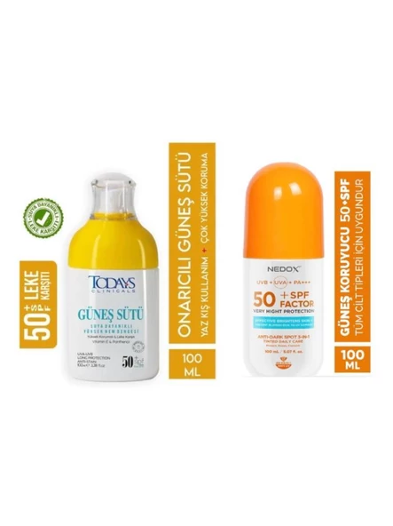TODAYS CLİNİCALS Güneş Sütü 50 + Spf +NEDOX Leke Karşıtı Spf 50Güneş Krem 100 ml ürün görseli 1