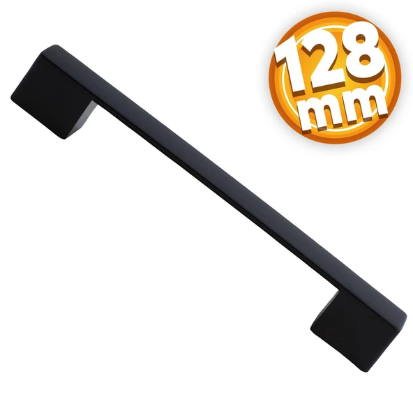 Gölcük Düz (128 MM - 12.8 CM) Siyah Mobilya Mutfak Dolap Çekmece Dolabı Metal Kulpu Kulbu Kulpları ürün görseli 1