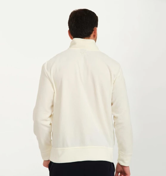 Nors Vanir Basic Yarım Fermuarlı Polar Sweatshirt Ekru - Resim 3