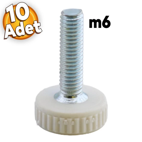 Bingo Rotil Ayak M6 Civatalı mm Beyaz Profil Ayağı 2.5 cm (10 ADET) ürün görseli 1