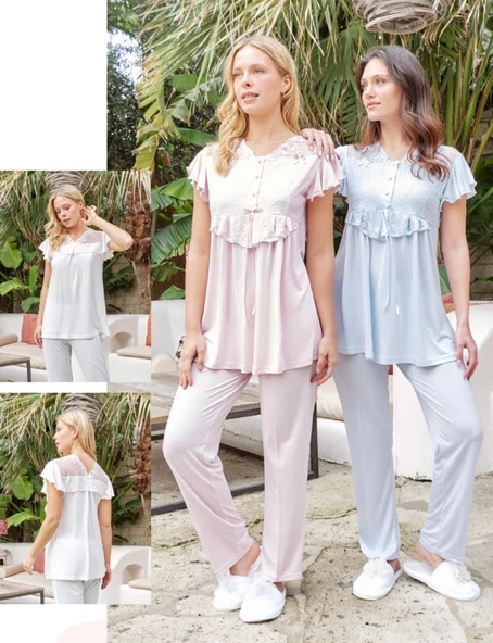 Bone Club 5624 Pudra Hamile Lohusa Pijama Tk ürün görseli 1
