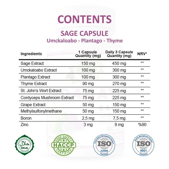 Adaçayı Kapsül (Sage Capsule) 60 Adet - Resim 2