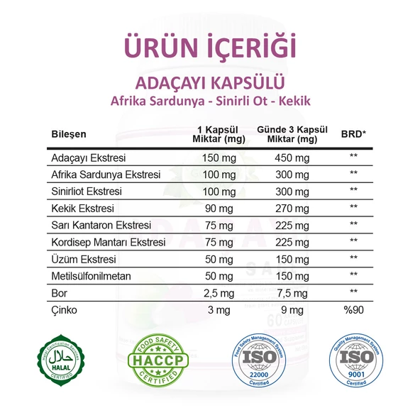 Adaçayı Kapsül (Sage Capsule) 60 Adet - Resim 3