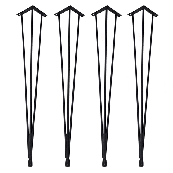 Grande Home Perge 4 lü Metal Firkete Ahşap Kütük Sehpa ve Masa Ayağı 46 cm ürün görseli 1