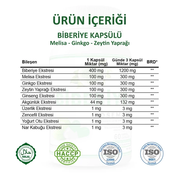 Biberiye Kapsül (Rosemary Capsule) 60 Adet - Resim 3