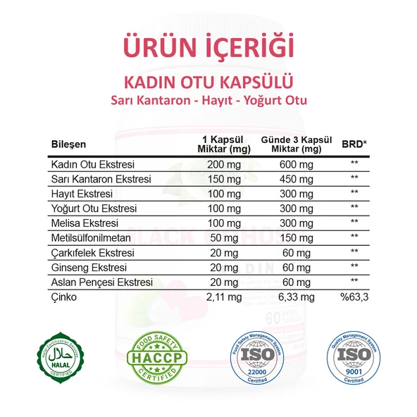 Kadın Otu Kapsül (BLACK COHOSH CAPSULE) 60 Adet - Resim 3