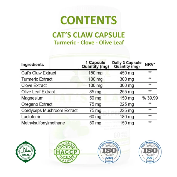 Kedi Pençesi Kapsül (CAT'S CLAW CAPSULE) 60 Adet - Resim 2