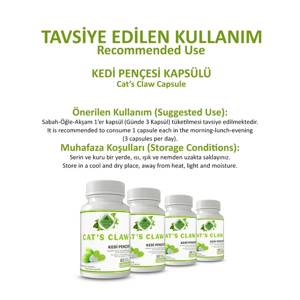 Kedi Pençesi Kapsül (CAT'S CLAW CAPSULE) 60 Adet - Resim 4