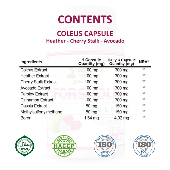 Forskolin Kapsül (COLEUS CAPSULE) 60 Adet - Resim 2